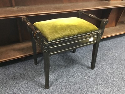 Lot 449 - AN OAK PIANO STOOL