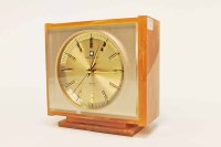 Lot 91 - TOKYO QUARTZ MANTEL CLOCK in a marbled amber...