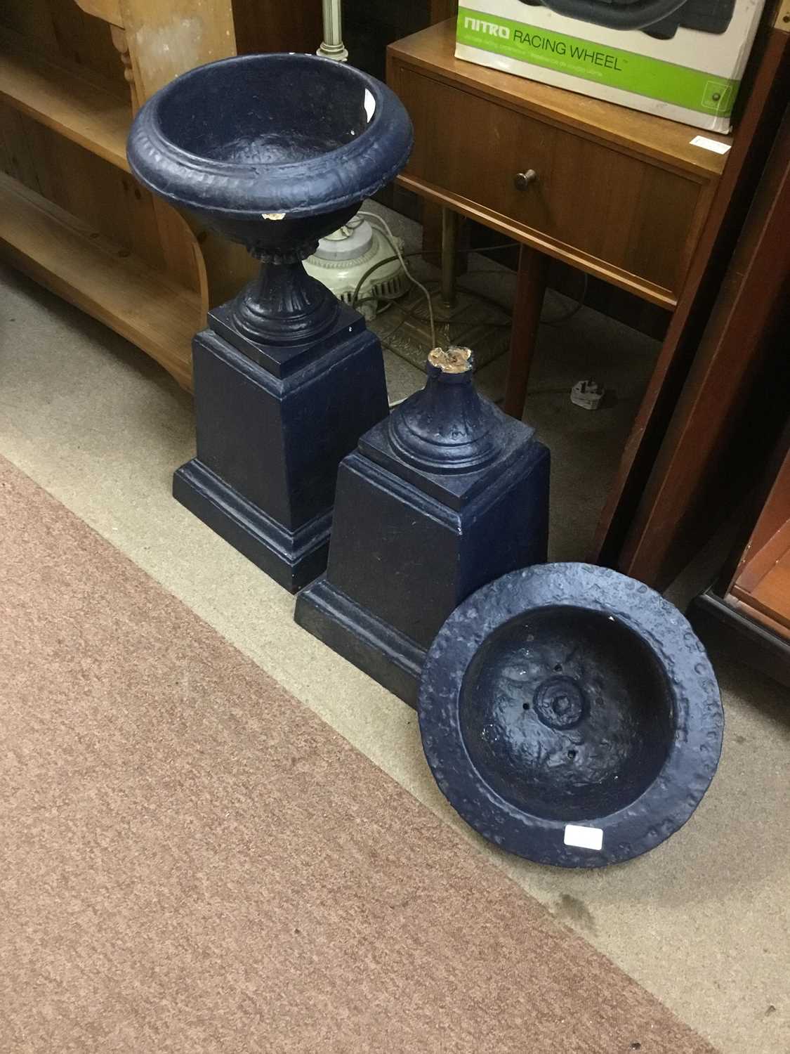Lot 61 - A PAIR OF CAST IRON PLANTERS