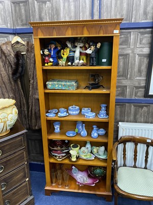 Lot 109 - A YEW WOOD OPEN BOOKCASE