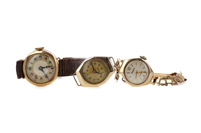 Lot 701 - THREE LADY'S GOLD CASED WATCHES