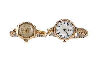 Lot 702 - TWO GOLD CASED LADY'S WATCHES