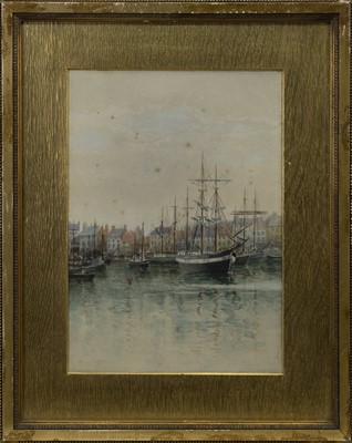 Lot 236 - BOULOGNE HARBOUR, A WATERCOLOUR BY ALFRED JOHN KEENE