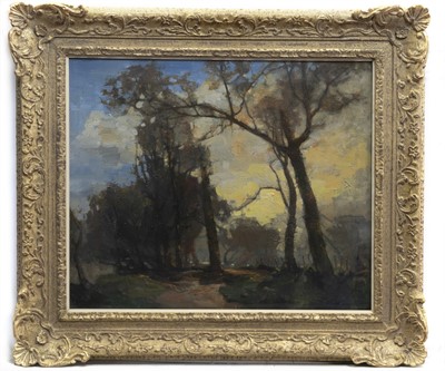 Lot 47A - AUTUMN SUNSET, COLINTON DELL 1910, AN OIL BY WALTER BALMER HISLOP