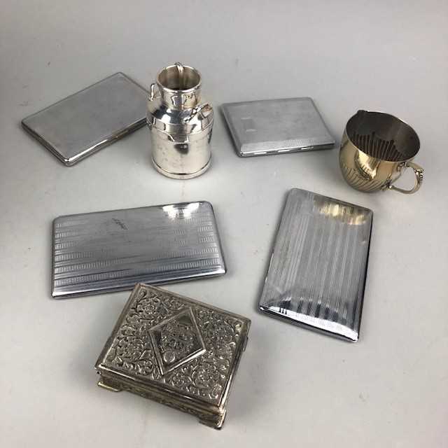 Lot 34 - A LOT OF FOUR SILVER PLATED CIGARETTE CASES
