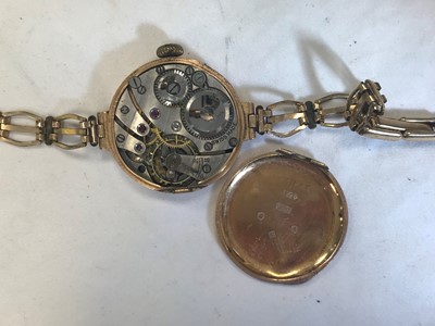 Lot 704 - TWO LADY'S GOLD CASED WRIST WATCHES AND A SILVER GOLD PLATED WRIST WATCH