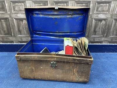 Lot 154 - A METAL TRUNK, PROJECTOR AND SLIDES