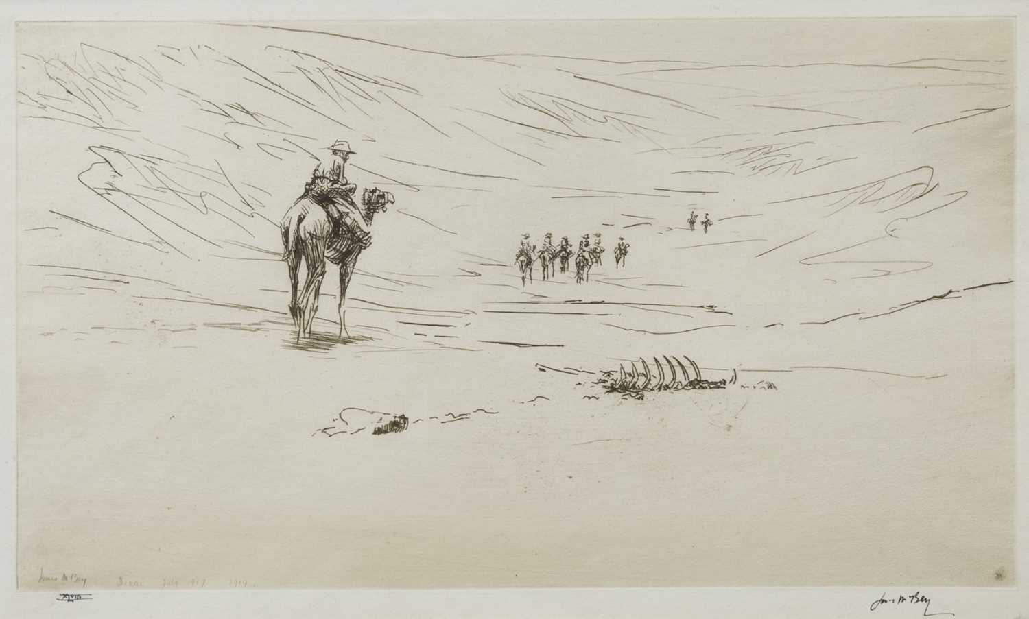 Lot 125 - THE DESERT OF SINAI (NO. 2), AN ETCHING BY JAMES MCBEY