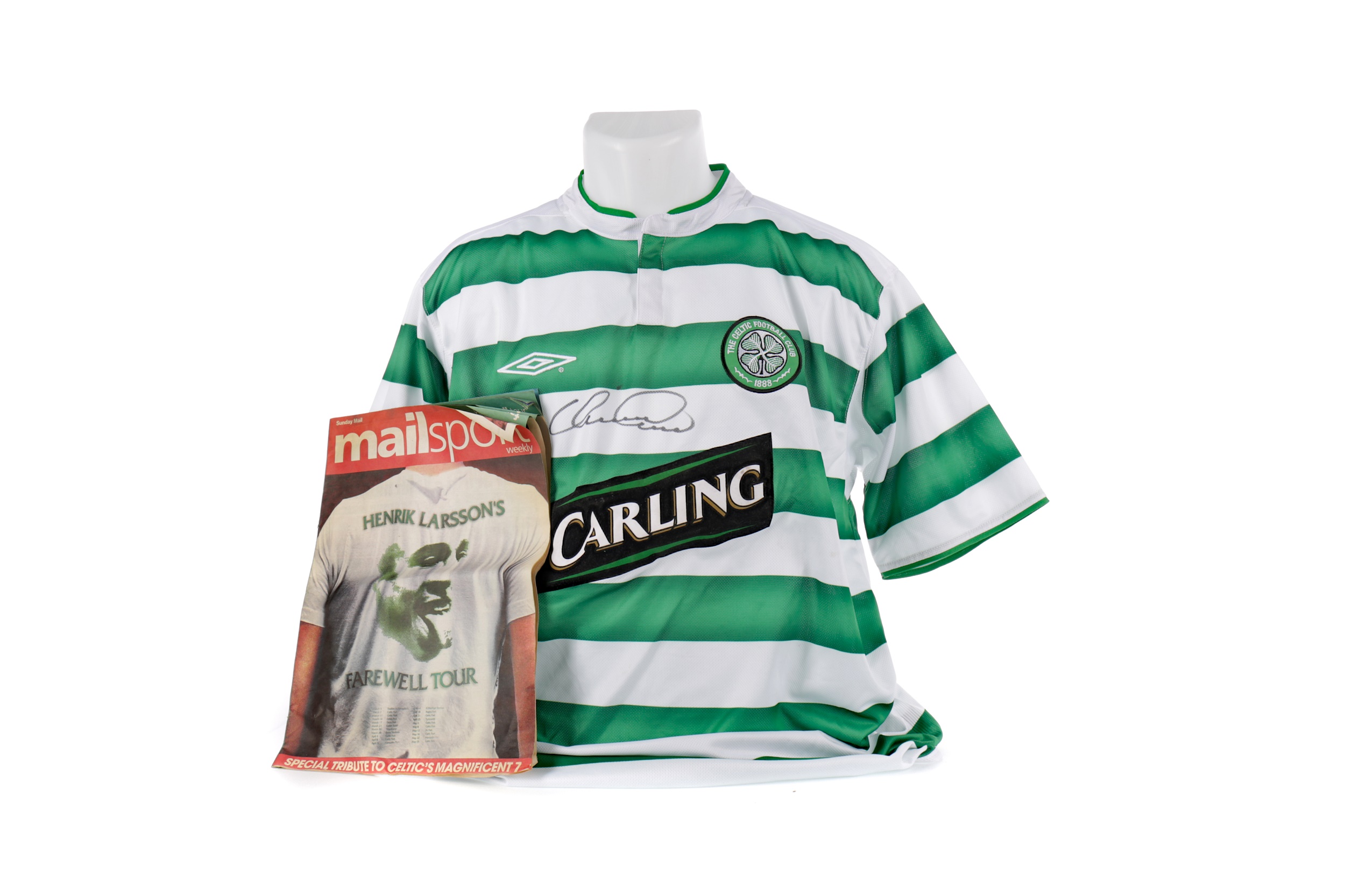 Lot 1722 - A CELTIC F.C. JERSEY SIGNED BY HENRIK