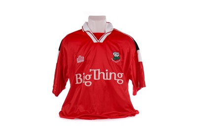 Lot 1723 - JIMMY GRIMBLE - THREE MATCHWORN BARNSLEY F.C. JERSEYS FROM THE FILM, ALONG WITH A PREMIER LANYARD
