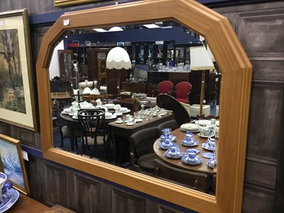 Lot 221 - A STAINED WOOD WALL MIRROR