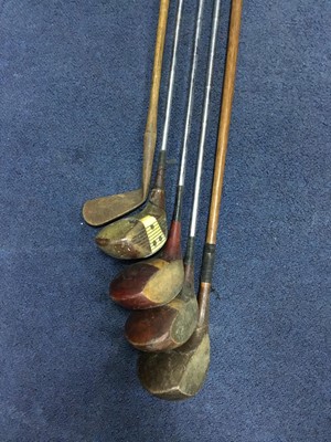 Lot 301 - A LOT OF VINTAGE GOLF CLUBS AND TWO WALKING CANES