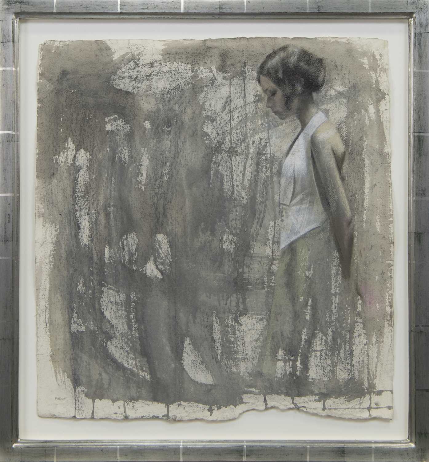 Lot 511 - STUDY FOR READY AND WAITING, A MIXED MEDIA BY DENISE FINDLAY
