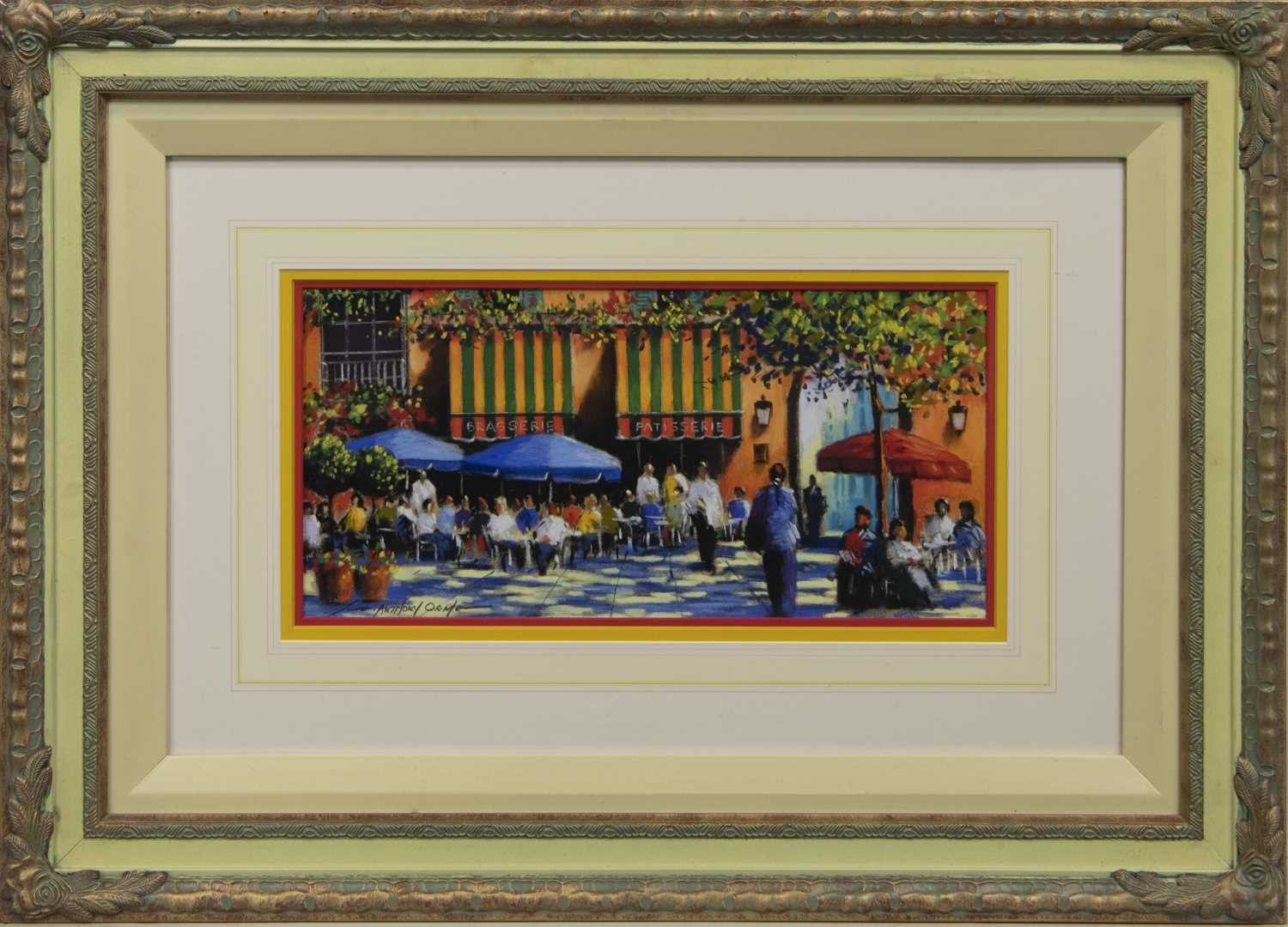 Lot 523 - AT THE BRASSERIE, A PASTEL BY ANTHONY ORME