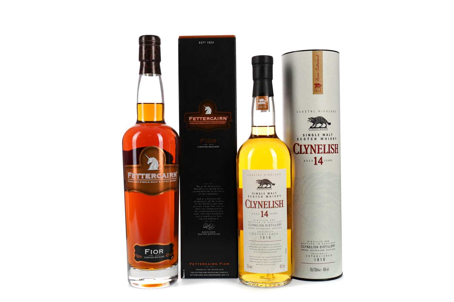 Lot 1 - CLYNELISH AGED 14 YEARS AND FETTERCAIRN FIOR