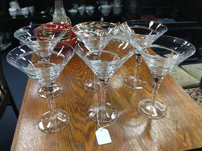 Lot 365 - A SET OF TWELVE GLENEAGLES 'FANTASIA' MARTINI GLASSES WITH BOXES