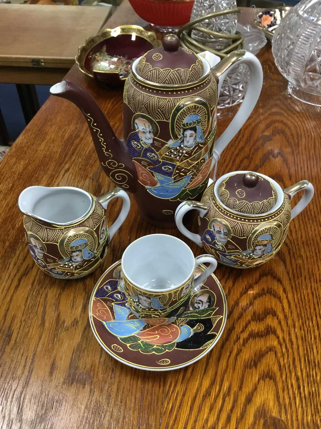 Lot 9 - A JAPANESE COFFEE SERVICE, ALONG WITH ANOTHER TEA SERVICE