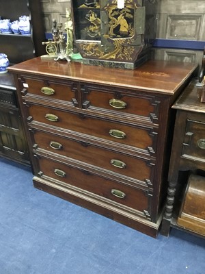 Lot 250 - A LATE 19TH CENTURY MAHOGANY CHEST OF DRAWERS