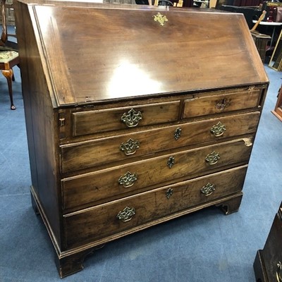 Lot 417 - A GEORGE III MAHOGANY BUREAU