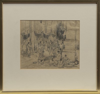 Lot 213 - THE GATHERING, A PENCIL BY HARRY BERSTECHER