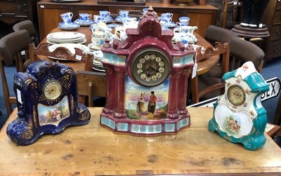 Lot 232 - AN EARLY 20TH CENTURY CONTINENTAL MANTEL CLOCK AND TWO OTHERS