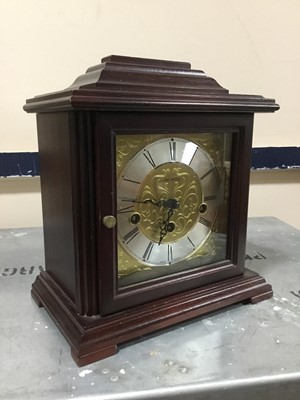 Lot 233 - A 20TH CENTURY GERMAN MANTEL CLOCK AND ANOTHER CLOCK