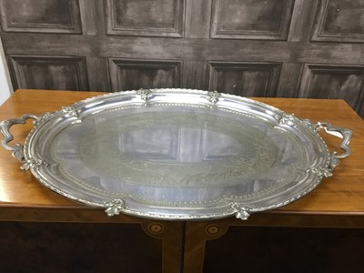 Lot 238 - A LATE 19TH CENTURY SILVER PLATED TRAY