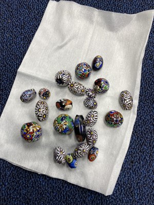 Lot 429 - A LOOSE SET OF MILLEFIORI GLASS BEADS