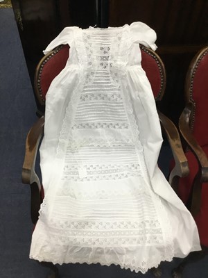 Lot 428 - A LOT OF TWO LACE FRINGED CHRISTENING GOWNS