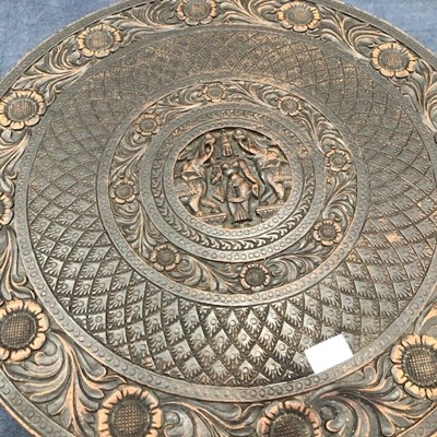 Lot 457 - A 20TH CENTURY INDIAN CARVED WOOD TABLE