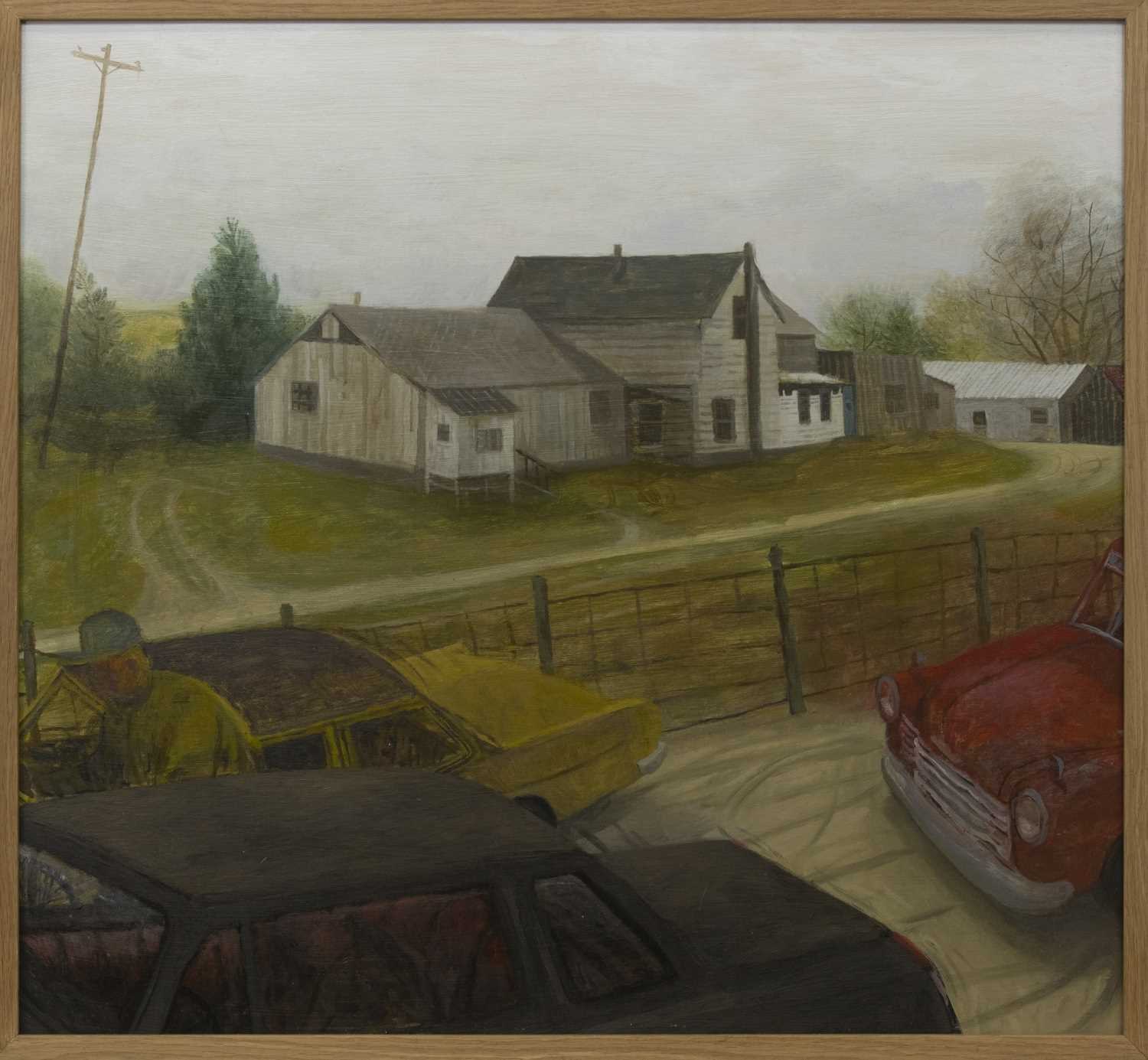 Lot 735 - AMISH FARM, AN OIL BY BARRY MCGLASHAN
