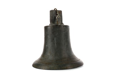 Lot 1344 - AN EARLY 20TH CENTURY BRONZE MESS BELL