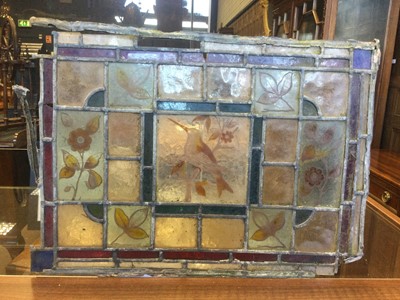 Lot 1350 - A SET OF LATE 19TH CENTURY STAINED AND LEADED GLASS PANELS