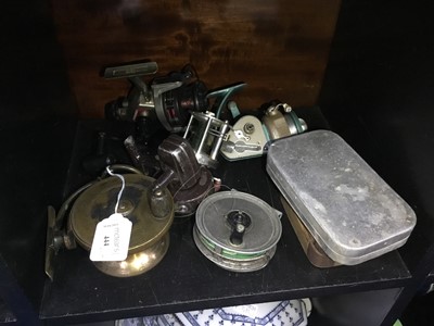 Lot 444 - A MALLOCH'S FISHING REEL, OTHER REELS AND FLIES