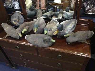 Lot 485 - A COLLECTION OF EIGHT DECOY DUCKS