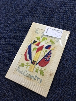 Lot 544 - A GROUP OF COLLECTORS' ITEMS INCLUDING WWI SILK GREETING CARD AND OTHERS