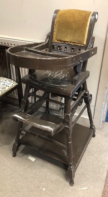 Lot 490 - A CHILD'S FOLDING HIGH CHAIR