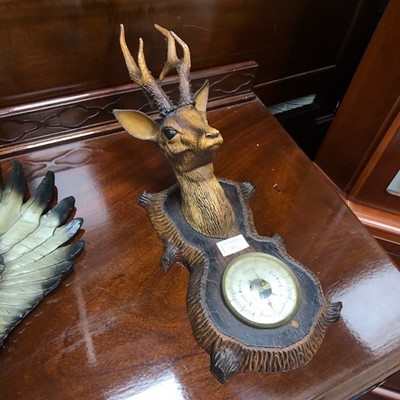 Lot 549 - AN AMERICAN BALD EAGLE WALL PLAQUE AND A BAROMETER