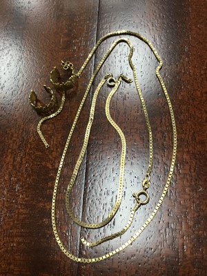 Lot 30A - A NINE CARAT GOLD NECKLACE WITH BRACELET AND PAIR OF EARRINGS