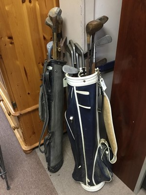Lot 584 - A LOT OF TWO BAGS OF VINTAGE GOLF CLUBS