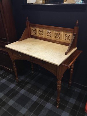 Lot 589 - A VICTORIAN PINE WASHSTAND