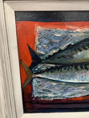 Lot 526 - FISH SUPPER, AN EARLY OIL BY DAVID MCLEOD MARTIN