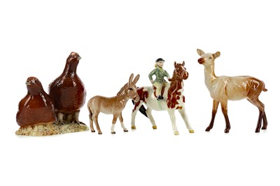 Lot 1032 - A COLLECTION OF NINE BESWICK PORCELAIN ANIMAL AND BIRD FIGURES