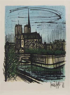 Lot 24 - NOTRE DAME, PARIS 1968, A LITHOGRAPH BY BERNARD BUFFET
