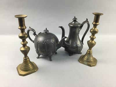 Lot 178 - A VICTORIAN BRASS TODDY KETTLE AND OTHER METAL WARE