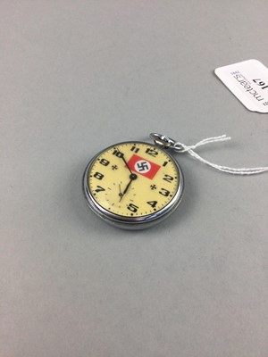 Lot 167 - AN EARLY 20TH CENTURY THIRD REICH POCKET WATCH AND OTHER ITEMS