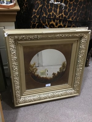 Lot 515A - A CIRCULAR WALL MIRROR AND VARIOUS PAINTINGS