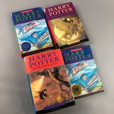 Lot 210 - A FIRST EDITION COPY OF HARRY POTTER AND THE GOBLET OF FIRE AND THREE OTHER BOOKS