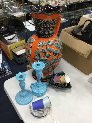 Lot 214 - A POOLE POTTERY FIGURE OF A DOLPHIN AND OTHER CERAMICS