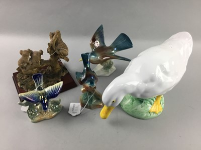 Lot 218 - A LOT OF CERAMIC BIRD AND OTHER FIGURES
